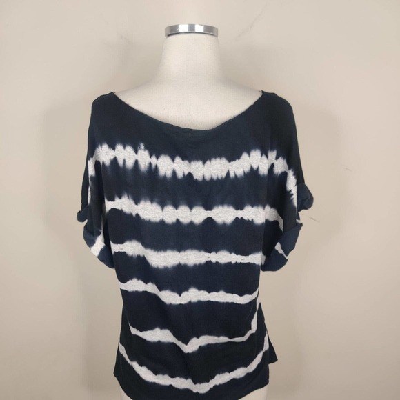 Bebe Top Tie Dye Short Sleeve Loose Fit Stretch Knit Shirt - Picture 6 of 8